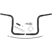 1-1/4" EZ Install Round Top Handlebar Kit — 32 mm (1-1/4"), 12" rise, 25.4 mm (1") clamp, Black