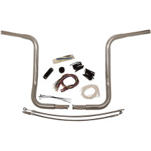 Kit de manillar 1-1/4" EZ Install Round Top — elevación 16", ancho central 15-1/2"