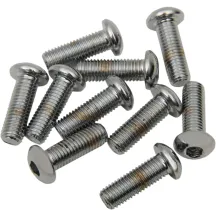 Replacement Button Head Bolts — 1/4-28, 10 pack, Chrome