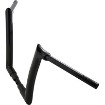 1-1/2" EZ Install Pointed Top Handlebar — 1-1/2" dia, 12" rise, 8" pullback, 35" width, 1-1/4" clamp, Black
