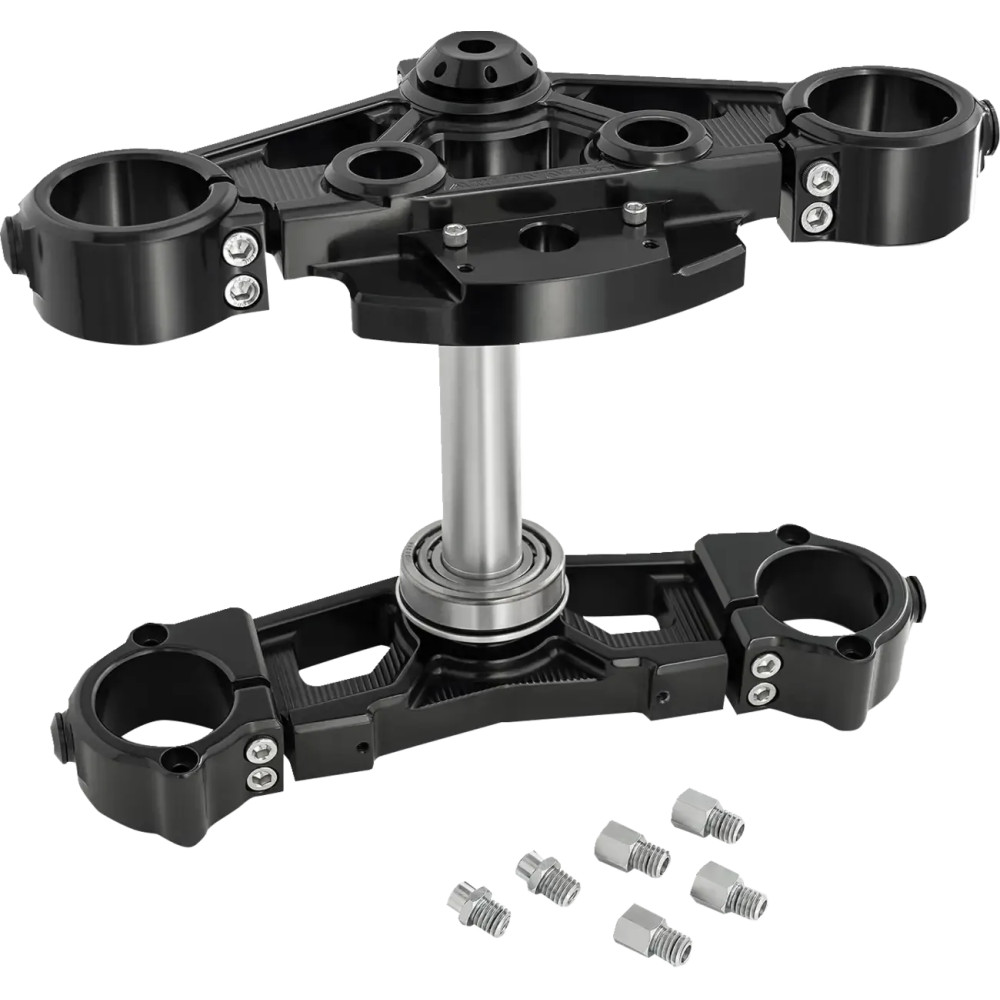 Tija triple inclinada 7° — Juego, negro anodizado