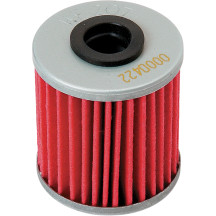 Oil Filter — 44 mm length, 38 mm width, Red, Silver