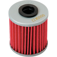 Oil Filter — 44 mm length, 38 mm width, Red, Silver