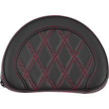 Contoured Sissy Bar Pad — 10" W, 8" H, 2" Thick, Black, Red