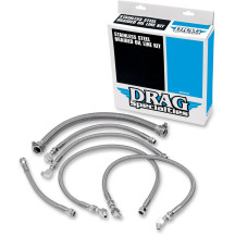 Stainless Steel Braided Oil Line Kit — 4-line kit, chrome