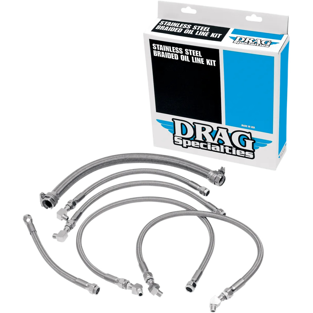 Stainless Steel Braided Oil Line Kit — 6-Line Kit, Chrome