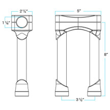Murdock O/S Elevadores — abrazadera 1-1/8", elevación 8", cromo
