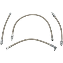 Stainless Steel Braided Oil Line Kit — 4-line kit, chrome