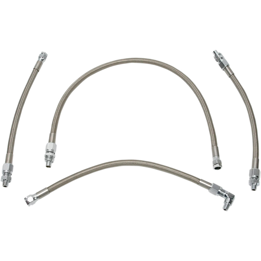 Stainless Steel Braided Oil Line Kit — 4-line kit, chrome