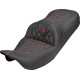 Roadsofa™ Carbon Fiber Seat — 31 in overall, 15-1/2 in driver, 13 in rear, Black/Red