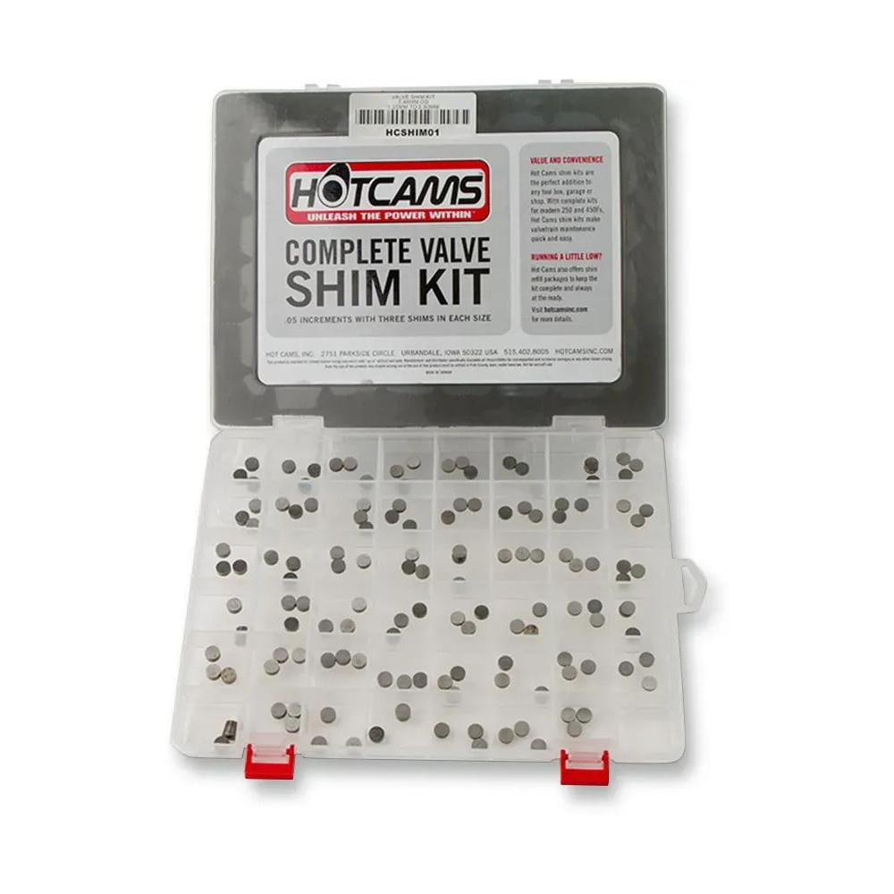Complete Valve Shim Kit — 1.20–3.50 mm valve shims, 7.48 mm OD