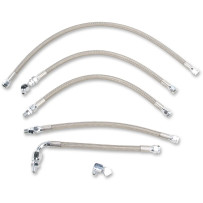 Stainless Steel Braided Oil Line Kit — 5-line kit, chrome