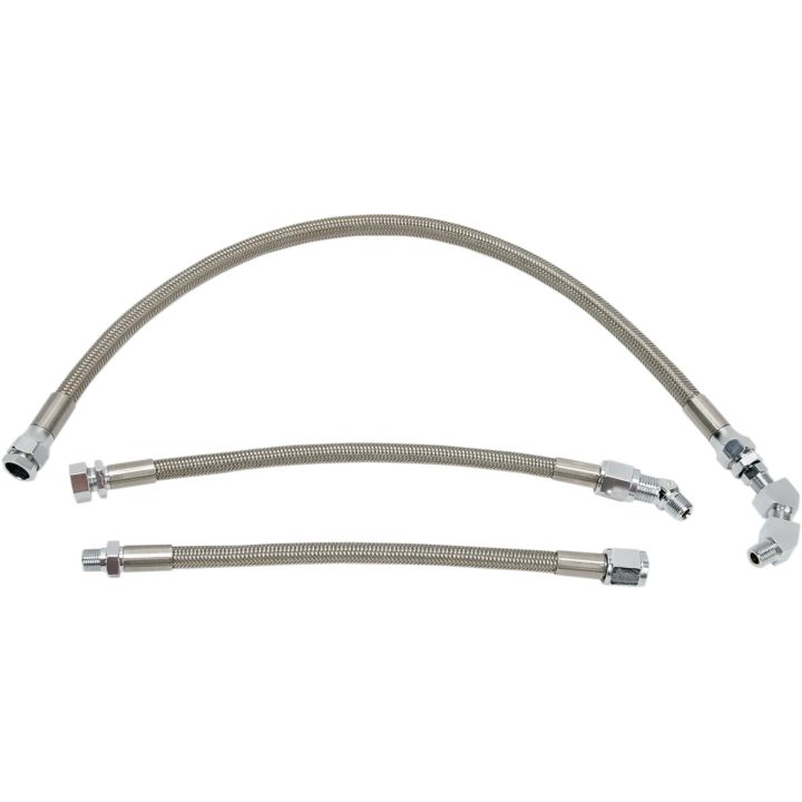 Stainless Steel Braided Oil Line Kit — 3-Line Kit, Chrome