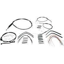 Complete Black Vinyl Handlebar Cable/Line Kit for Ape Hangers — 14" (35.5 cm) handlebar height