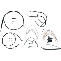 Complete Black Vinyl Handlebar Cable/Line Kit for Ape Hangers — 16" handlebar, Ape Hanger, Black