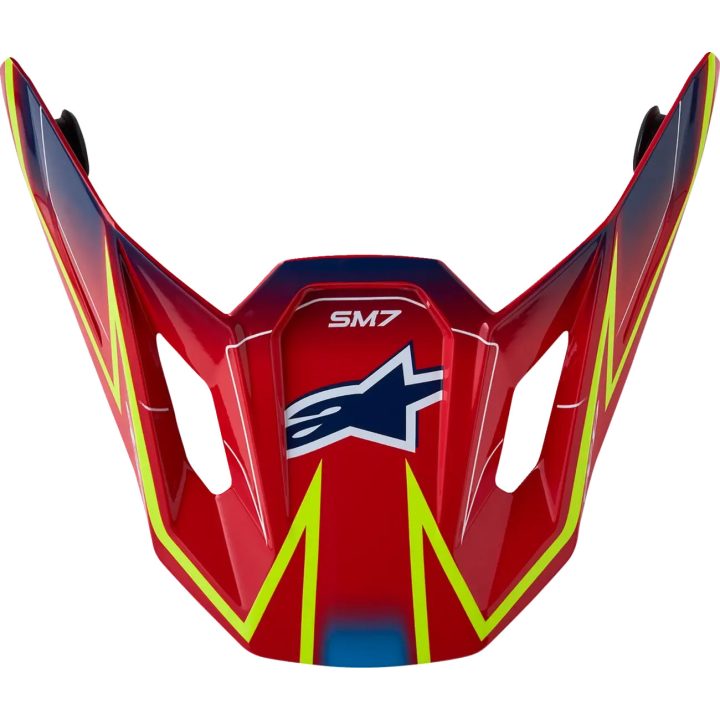 SM7 Helmet Visor — Blue, Gloss, Red, Yellow Fluo