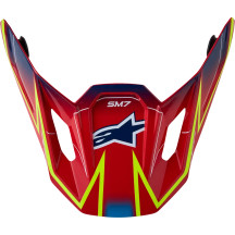 SM7 Helmet Visor — Blue, Gloss, Red, Yellow Fluo