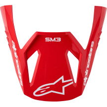 SM3 Helmet Visor — Red, White, One Size