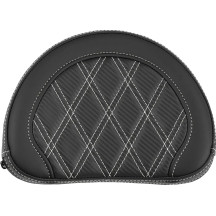 Contoured Sissy Bar Pad — 10 in, 8 in, Black, White