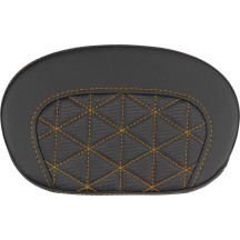 Mini Contour Sissy Bar Pad — 16.5 cm x 26.5 cm, Black, Orange Stitching