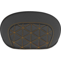 Mini Contour Sissy Bar Pad — 16.5 cm x 26.5 cm, Black, Orange Stitching