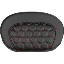 Mini Contour Sissy Bar Pad — 26.5 cm x 16.5 cm, Black/Red Stitching