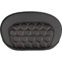 Mini Contour Sissy Bar Pad — 26.5 cm x 16.5 cm, Black/Red Stitching