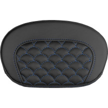 Mini Contour Sissy Bar Pad — 26.5 cm x 16.5 cm, Black, Blue Stitching