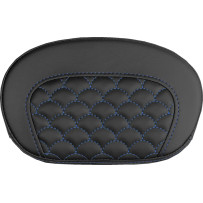 Mini Contour Sissy Bar Pad — 26.5 cm x 16.5 cm, Black, Blue Stitching