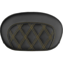 Mini Contour Sissy Bar Pad — 16,5 cm x 26,5 cm, Black, Gold Stitching