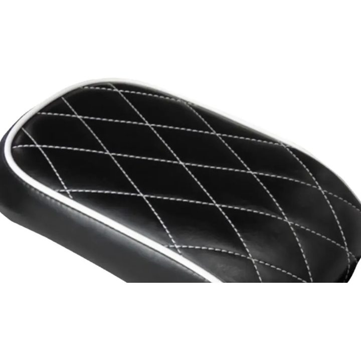 Almohadilla trasera para asiento individual Bare Bones — Negro, costuras blancas