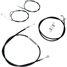 Standard Black Vinyl Handlebar Cable/Brake Line Kit — fits 15" - 17" handlebar height, Ape Hanger