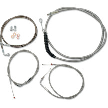 Standard Stainless Braided Handlebar Cable/Brake Line Kit — Ape Hanger, Fits 12"–14" (30.5 cm–35.5 cm)
