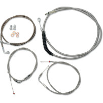 Standard Stainless Braided Handlebar Cable/Brake Line Kit — Ape Hanger, Fits 12"–14" (30.5 cm–35.5 cm)
