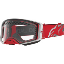 Gafas Alpinestars Supertech Dura Air Fluid — Rojo, plata, lente transparente