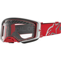 Gafas Alpinestars Supertech Dura Air Fluid — Rojo, plata, lente transparente