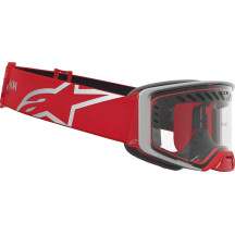 Gafas Alpinestars Supertech Dura Air Fluid — Rojo, plata, lente transparente