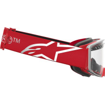 Gafas Alpinestars Supertech Dura Air Fluid — Rojo, plata, lente transparente