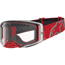 Gafas Alpinestars Supertech Dura Air Fluid — Rojo, plata, lente transparente