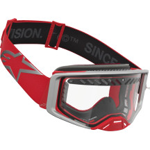 Gafas Alpinestars Supertech Dura Air Fluid — Rojo, plata, lente transparente