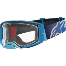 Gafas Alpinestars Supertech Dura Air Fluid — Azul degradado, lente transparente, ventiladas