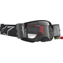 Alpinestars Supertech Firma Roll-Off Goggles — Black, Silver, Clear Lens