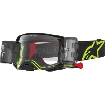 Alpinestars Supertech Firma Roll-Off Goggles — Black, Fluorescent Yellow, Clear Lens