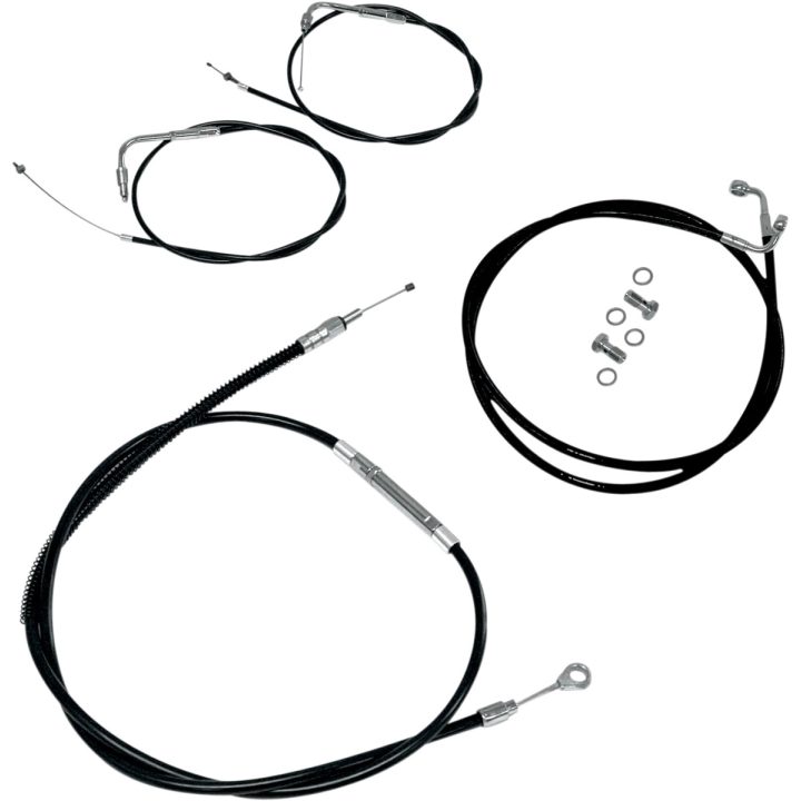 Kit estándar de cableado de manillar/ línea de freno en vinilo negro — Ape Hanger, 18" - 20"