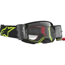 Alpinestars Supertech Firma Roll-Off Goggles — Black, Fluorescent Yellow, Clear Lens
