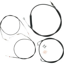 Standard Black Vinyl Handlebar Cable/Brake Line Kit — 12"–14" handlebar height, Ape Hanger
