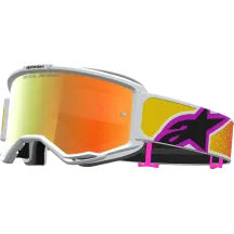 Vision 5 Drag Goggle — Adult, White, Red, Orange, Mirrored Lens