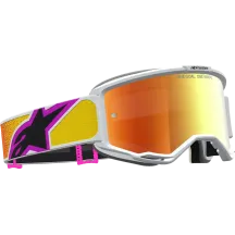 Vision 5 Drag Goggle — Adult, White, Red, Orange, Mirrored Lens