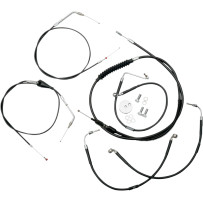 Kit estándar de cables de manillar y líneas de freno en vinilo negro — Ape Hanger, 45.5 cm - 51 cm (18" - 20")