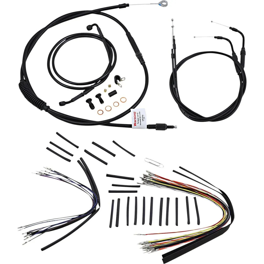 Kit completo de cables/líneas de vinilo negro para Ape Hangers — 35.5 cm (14"), Ape Hanger, Negro